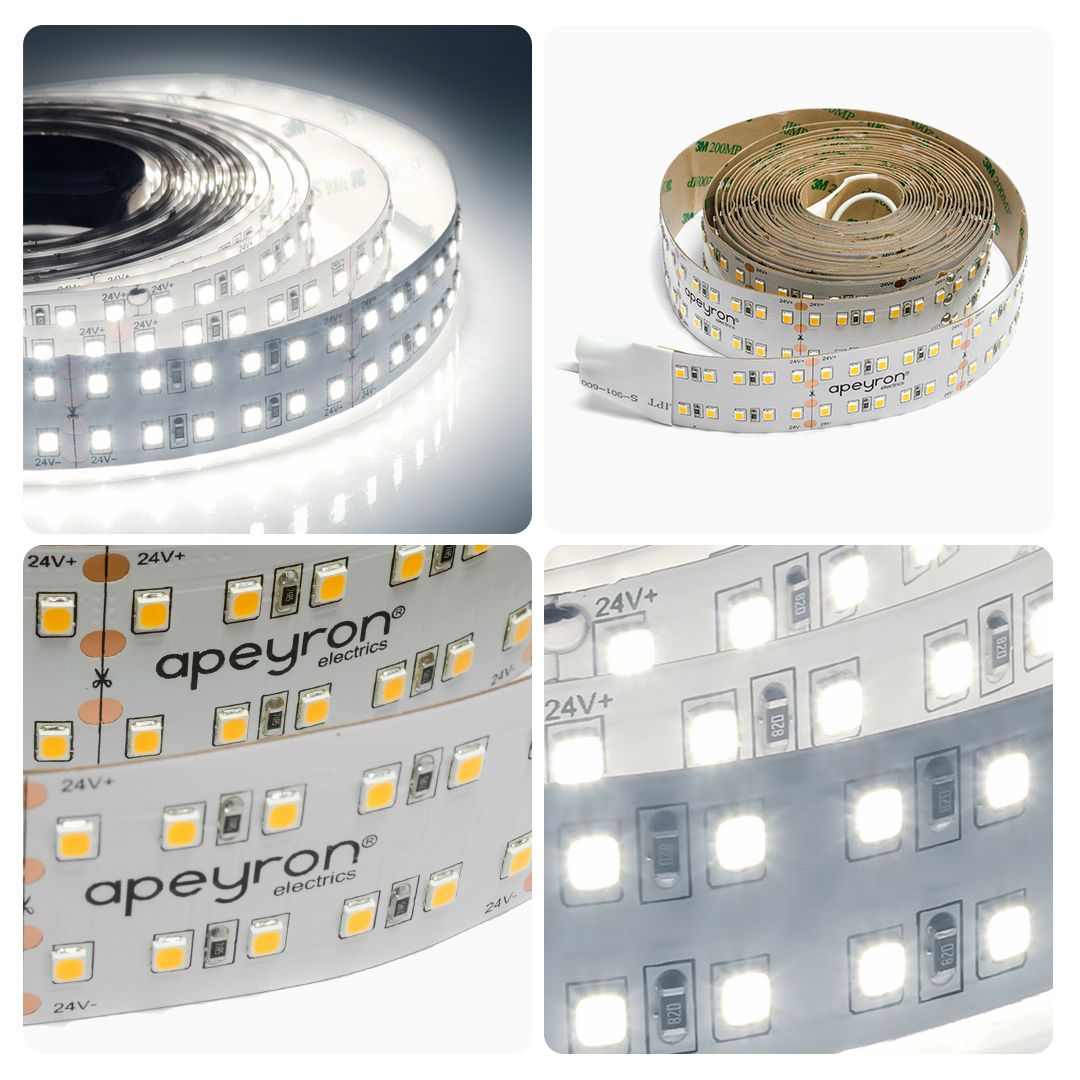 Лента светодиодная ПРО smd2835 38Вт/м 240д/м 24В 4000К IP20 5м Apeyron - Фото 8