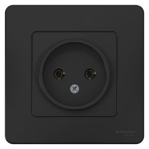 Розетка 1-м СП Blanca 16А IP20 250В без заземл. без защ. шторок антрацит SE BLNRS000016 1210377