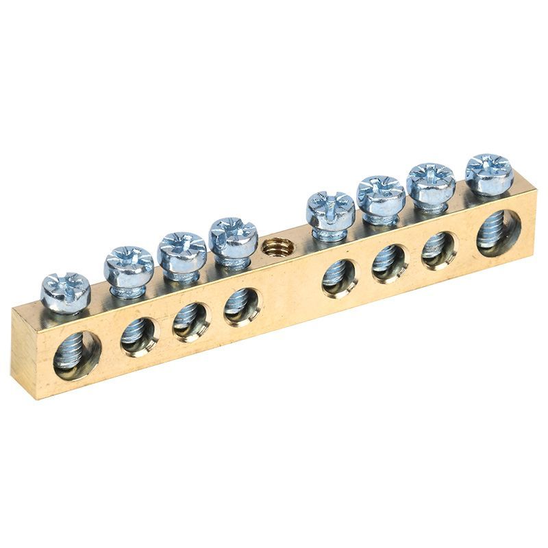 Шина PEN «земля-ноль» 6х9мм 8/1 (8 групп/крепеж по центру) REXANT 11-2372