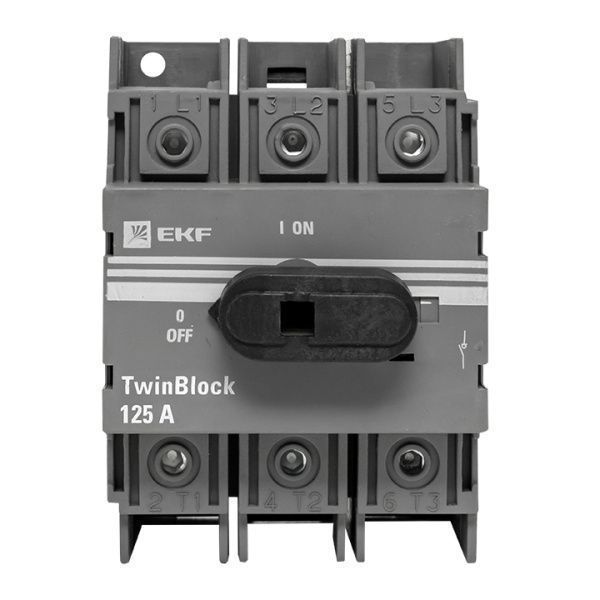 Рубильник 125A 3P c рукояткой управления для прямой установки TwinBlock EKF - Фото 2