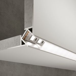 Профиль встраиваемый угловой алюминиевый (внешний угол) для светодиодной ленты LL-2-ALP015 Elektrost a053635