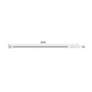 Стяжкa нейлоновая многоразовая 200x7,5мм, белая (100 шт/уп) REXANT