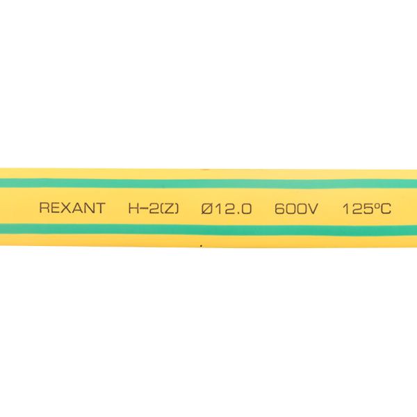 Трубка термоусаживаемая ТУТ нг 12,0/6,0мм, желто-зеленая, упаковка 50 шт. по 1м REXANT - Фото 2