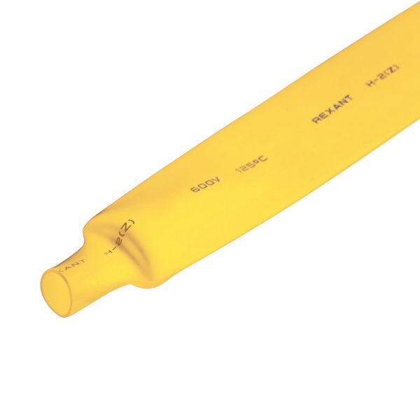Трубка термоусаживаемая ТУТ нг 20,0/10,0мм, желтая, упаковка 10 шт. по 1м REXANT