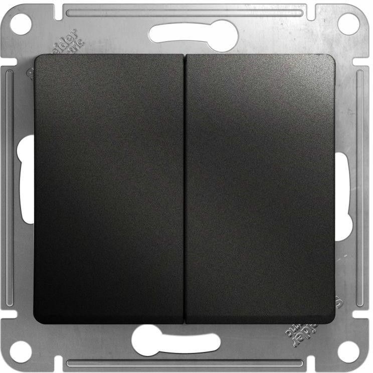 Выключатель 2-кл. СП Glossa 10А IP20 (сх. 5) 10AX механизм антрацит SE GSL000751