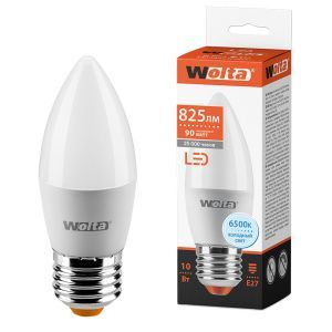 Лампа светодиодная "Свеча-C37" 10Вт 800лм 6500К Е27 (50шт/уп) WOLTA 25WC10E27