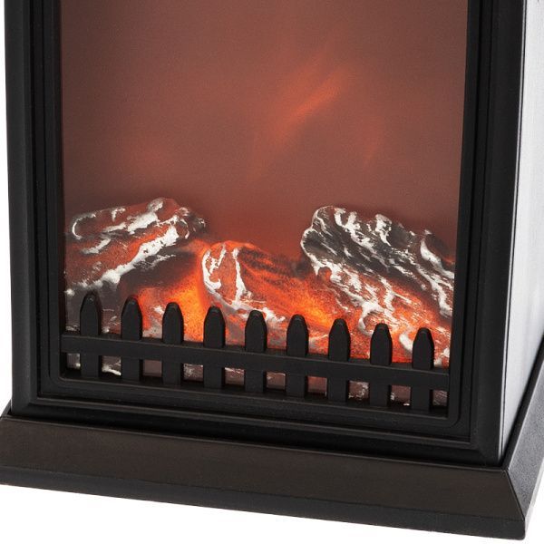 Светодиодный камин Фьюжн с эффектом живого огня 14,7x11,7x25 см, батарейки 2хС (не в комплекте) USB, черный - Фото 5