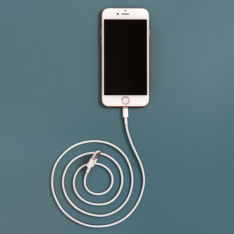 Кабель USB-A – Lightning для Apple, 2,4А, 1м, ПВХ, белый, оригинал (чип MFI) REXANT - Фото 2