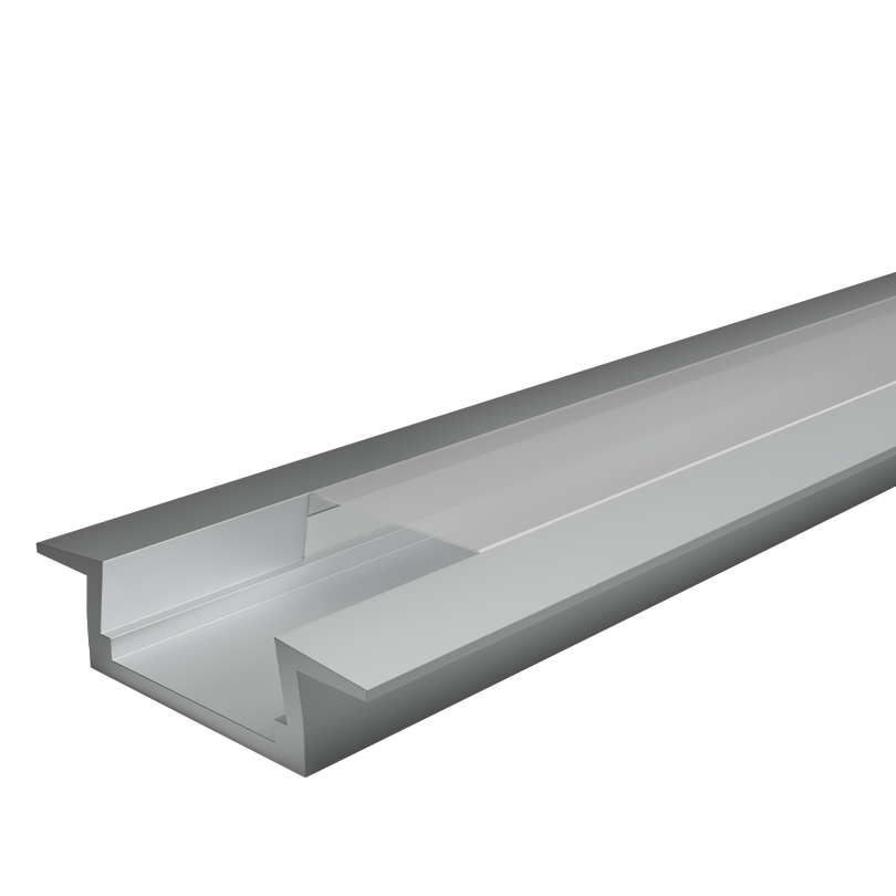 Профиль алюминиевый встраиваемый WOLTA WAP-I 22/6/2000-A серый, 6х22х2000 мм готовый комплект