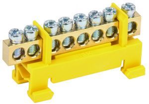 Шина PE "земля" на DIN-изоляторе типа "Стойка" ШНИ-6х9-8-С-Ж IEK YNN10-69-8P-K05