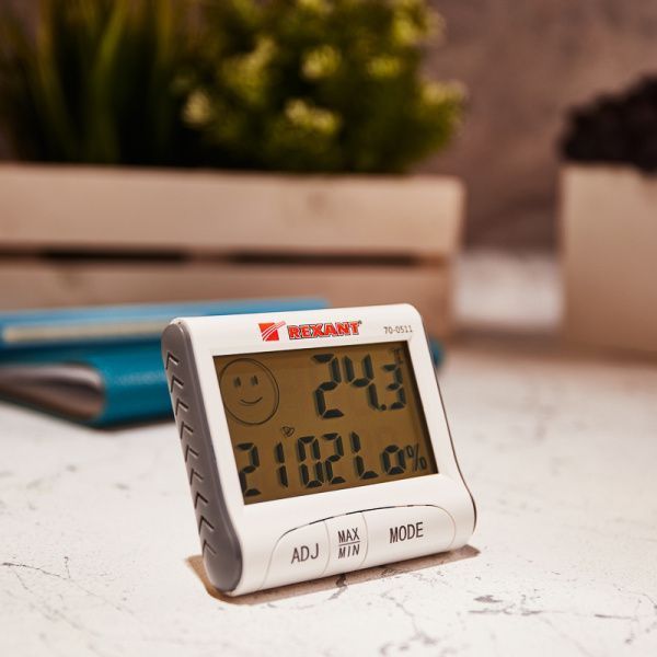 Термогигрометр комнатный с часами и функцией будильника REXANT - Фото 9