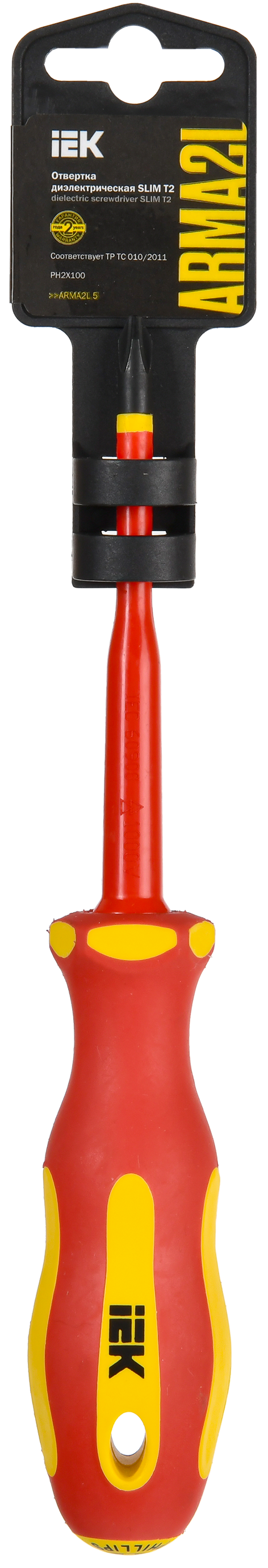 ARMA2L 5 Отвертка диэлектрическая SLIM PH2х100 Т2 IEK - Фото 2