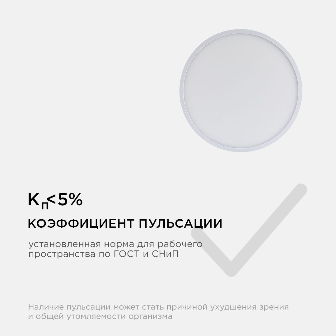 Панель светодиодная накладная круглая 24Вт, 1920Лм, Ф220мм, 6500К, Apeyron - Фото 11