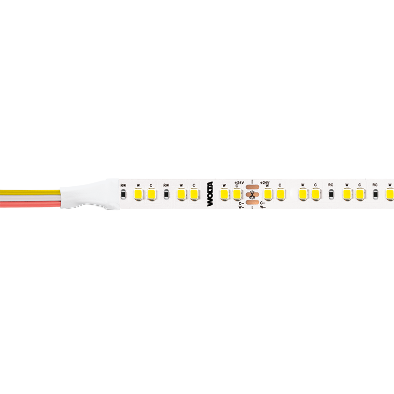 Светодиодная лента WOLTA WLS2835-14W/CCT/24S140-01 SMD2835 14Вт CCT 3000K-6500К 24В IP65  1800лм/м 140led/м 10мм