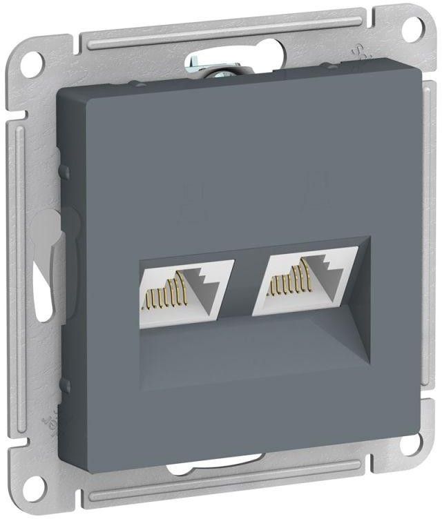 Розетка компьютерная 2-м AtlasDesign RJ45 кат.5E механизм грифель SE ATN000785