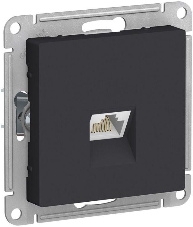 Розетка компьютерная AtlasDesign RJ45 кат.6A механизм карбон SE ATN001086