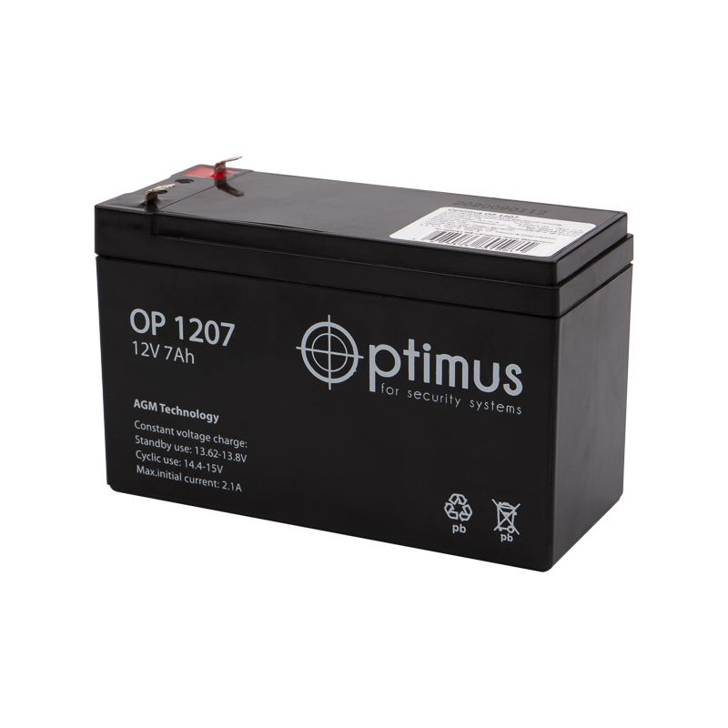 Аккумулятор свинцово-кислотный BT 1207, 12В, 7Ач, срок службы 3 года