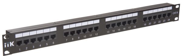 ITK 1U патч-панель кат.6 UTP, 24 порта (IDC Dual), с кабельным органайзером
