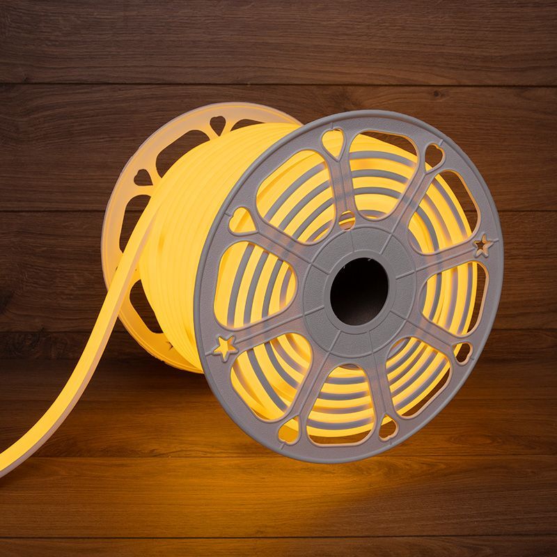 Гибкий неон 16х16мм форма D 144 LED/м ЖЕЛТЫЙ 230В бухта 50м (c комплектом подключения) NEON-NIGHT 131-081