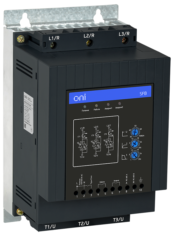 Устройство плавного пуска SFB 3Ф 380В 45кВт 90А Uупр 110-220В Modbus с выключателем с защитами ONI