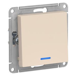 Выключатель 1-кл. СП AtlasDesign 10А IP20 (сх. 1а) 10AX с подсветкой механизм беж. SE ATN000213 ATN000213