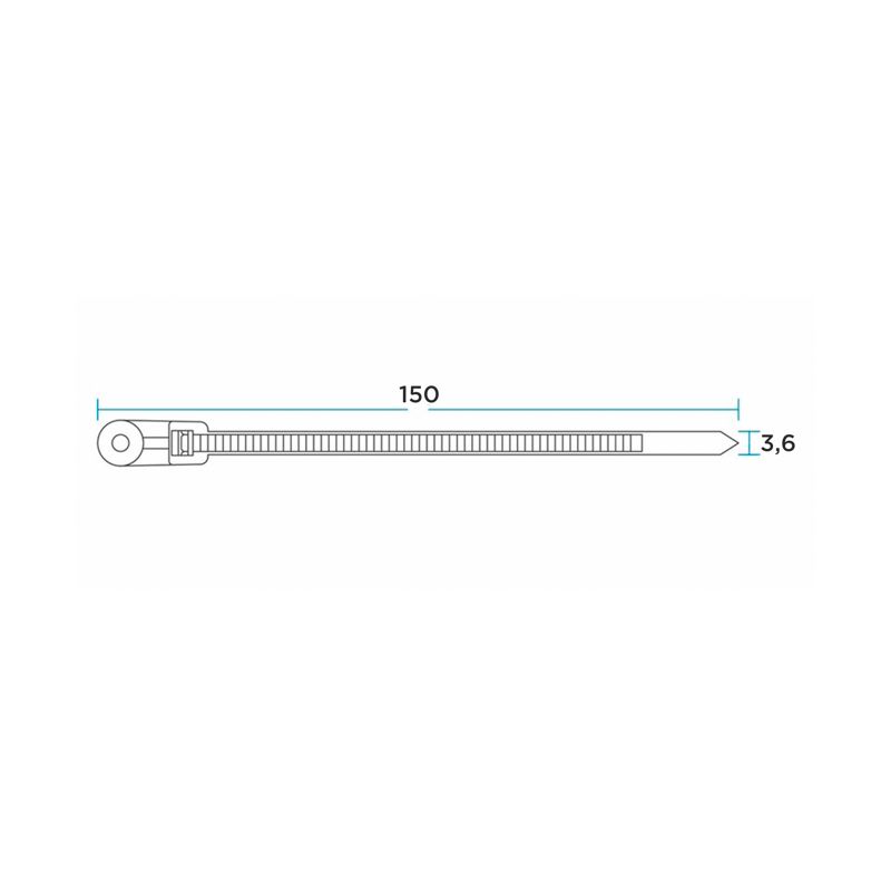 Стяжка нейлоновая под винт 150x3,6мм, черная (100 шт/уп) REXANT - Фото 3