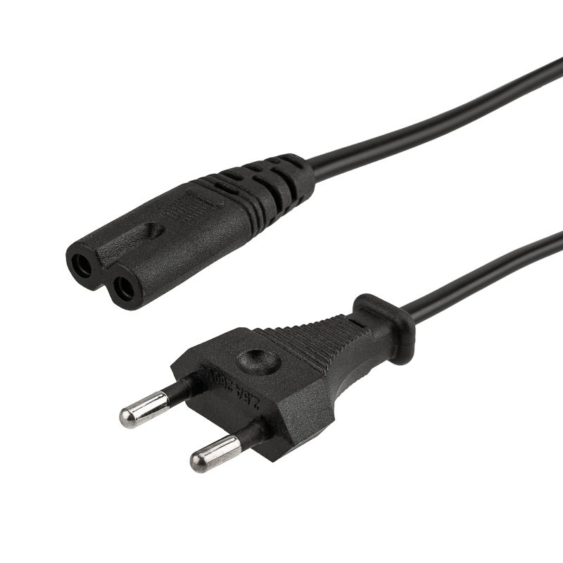 Шнур сетевой, вилка СЕЕ 7/16 - разъем IEC 320 C7, кабель 2x0,5 мм², длина 1,8 метра (PE пакет) REXANT