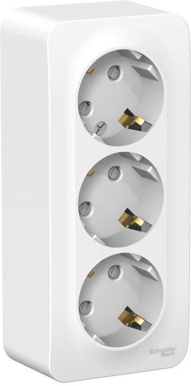 Розетка 3-м ОП Blanca 16А IP20 250В с заземл. защ. шторки с изолир. пластиной бел. SE BLNRA011311 - Фото 2