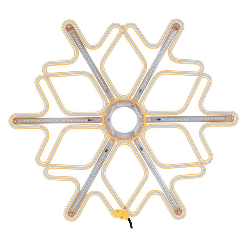 Фигура Снежинка из гибкого неона с эффектом тающих сосулек, 60х60 см, цвет свечения теплый белый/белый NEON-NIGHT - Фото 3