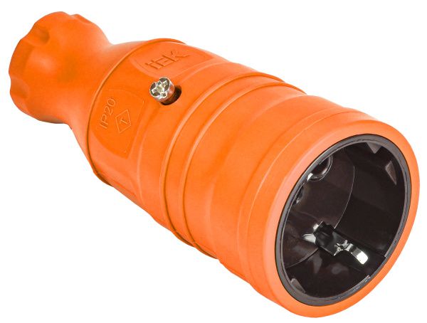 OMEGA Розетка переносная РБп14-1-0м IP20 каучук оранжевая IEK OM-KR20-16-20-P1-00-K09