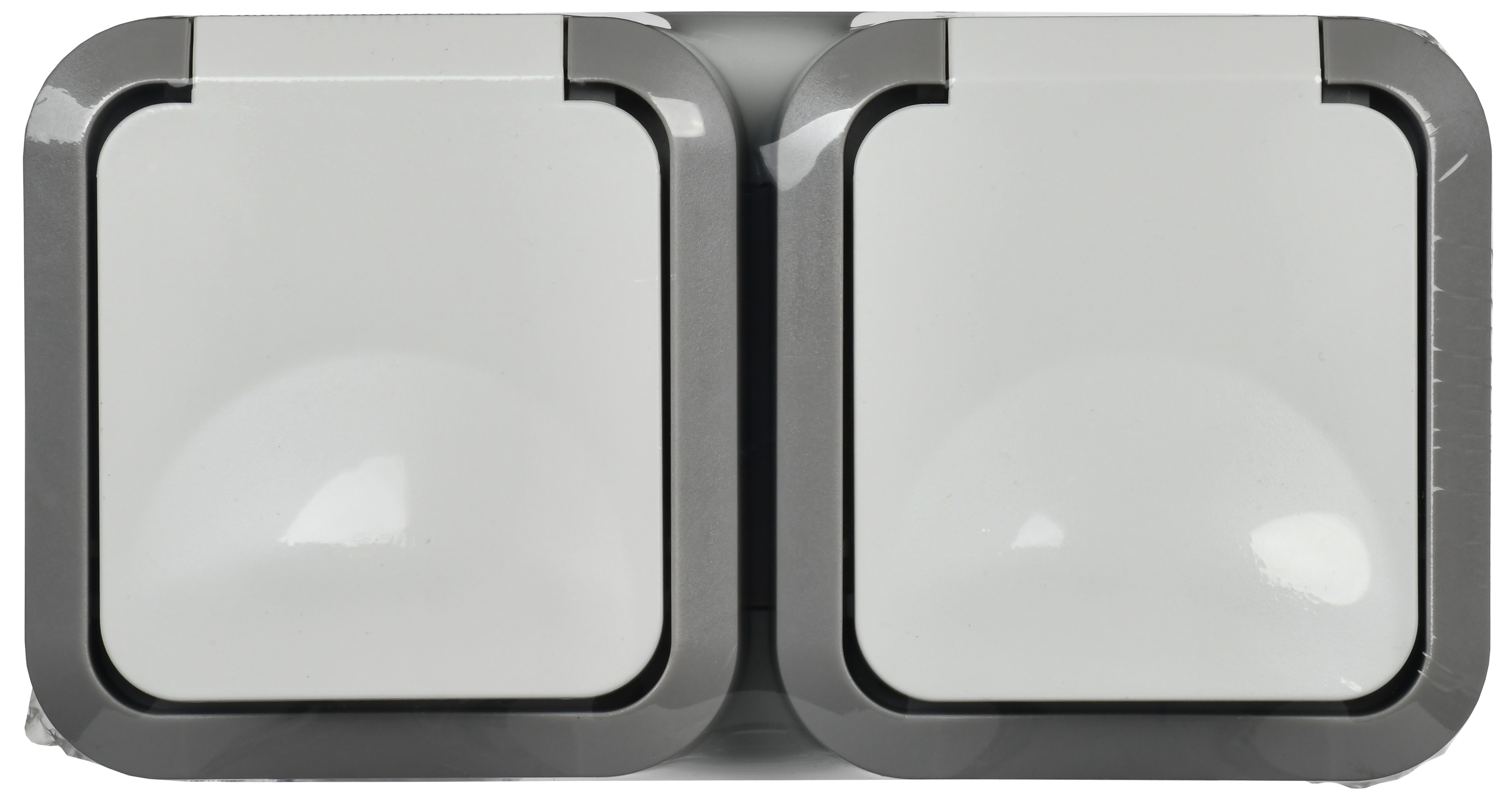 TORS Розетка 2-местная горизонтальная 16А IP55 TS222 серо-белый IEK - Фото 2