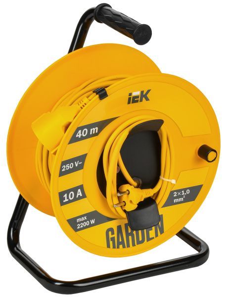 GARDEN Катушка УК40 1 место без заземления с термозащитой 2х1,0мм2 40м IEK GD-KP50-10-01-40