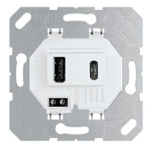 USB зарядное устройство 3A тип (A+C) - (белый)