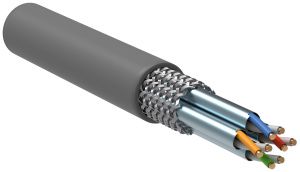 ITK Витая пара S/FTP кат.6A 4х2х23AWG solid LSZH нг(А)-HF серый (305м) LC1-C6A04-621