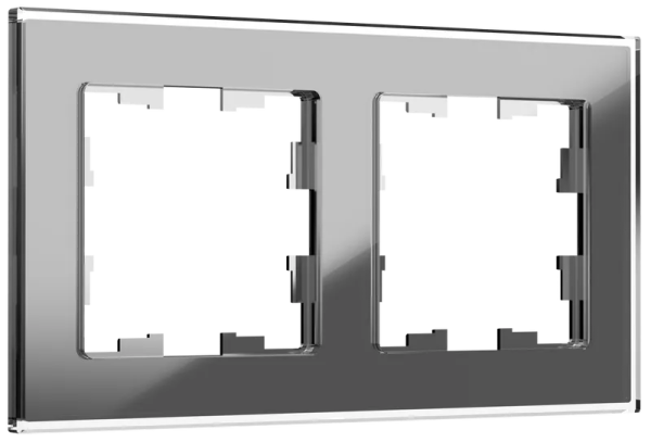 BRITE Рамка 2 -местная РУ-2-2-БрСе стекло серый IEK BR-M22-G-K03