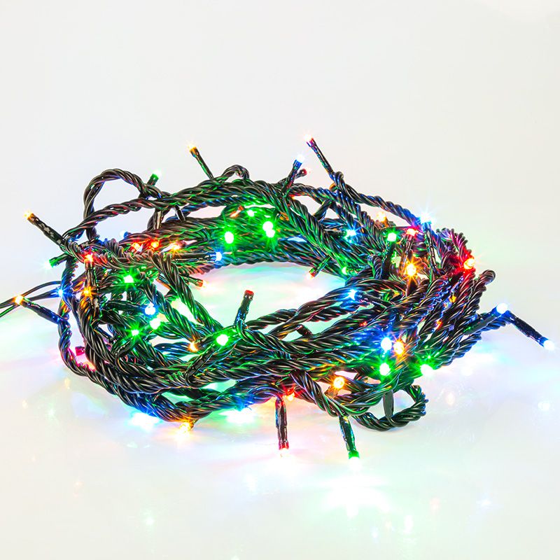 Гирлянда Нить управляемая 20м 200 LED МУЛЬТИКОЛОР (RGYB) черный ПВХ IP65 свечение с динамикой 230В нужен контроллер 217-204 NEON-NIGHT - Фото 2