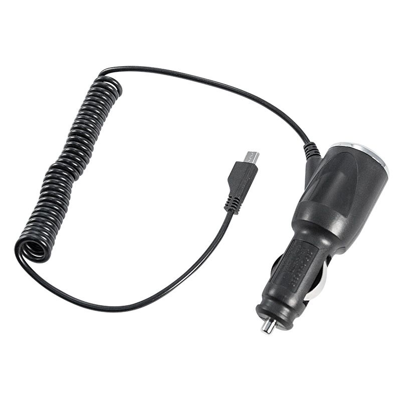 Автозарядка в прикуриватель microUSB (АЗУ) (5 V, 1000 mA) шнур спираль 1.5 м черная REXANT