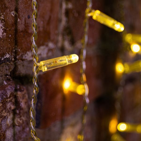 Гирлянда Светодиодный Дождь 2х1,5м, постоянное свечение, прозрачный провод, 230 В, цвет: Золото (шну - Фото 2