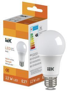 Лампа светодиодная Груша A60 12 Вт 1140lm 3000K E27 IEK (ЭФ)