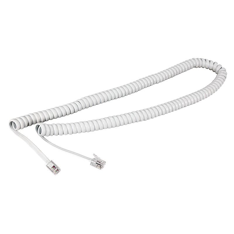 Шнур для телефонной трубки, витой RJ-10 (4P-4C), 2м, белый REXANT
