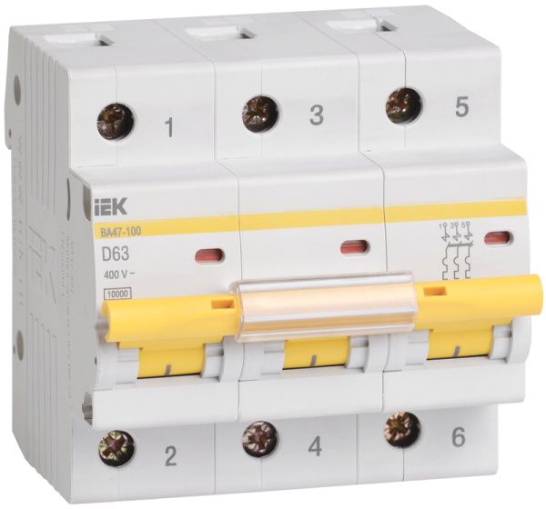 KARAT Автоматический выключатель ВА47-100 3P D 40А 10кА IEK MVA40-3-040-D
