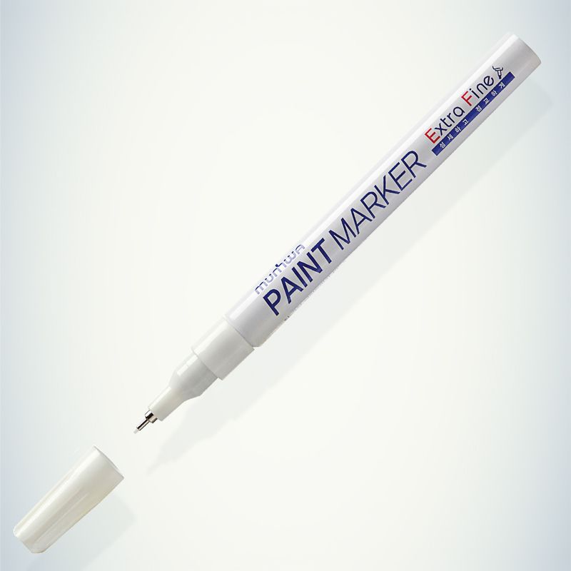 Маркер-краска Extra Fine Paint Marker 1мм, нитрооснова, белый MunHwa - Фото 4