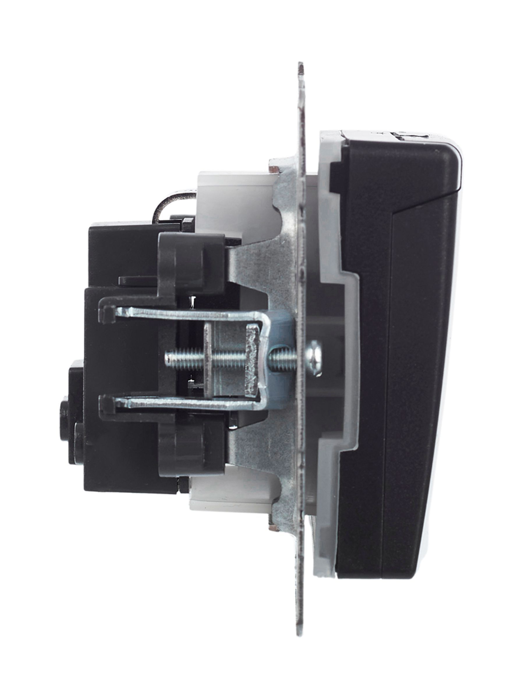BRITE Розетка 1-местная с заземлением с защитными шторками и крышкой 16А IP44 РСбш10-3-44-БрЧ черный IEK - Фото 10