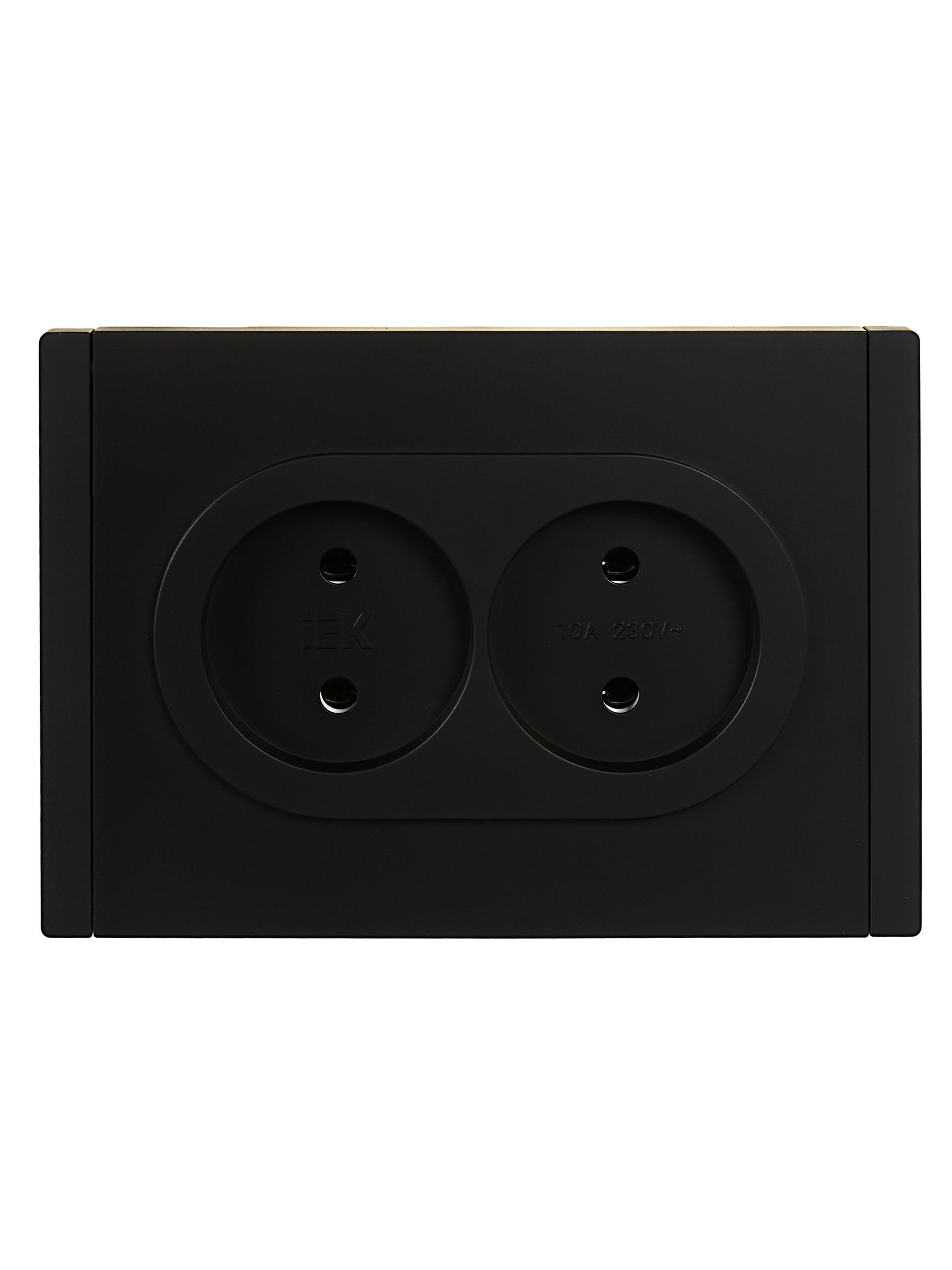 FORTE&PIANO Розетка 2-местная без заземления без защитных шторок безвинтовое крепление 10А FP126 черный IEK - Фото 3