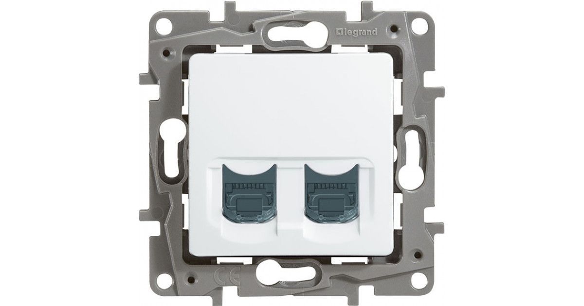 Etika - Розетка 2хRJ-45 UTP CAT5E  8конт.  (белый) 672255ПП
