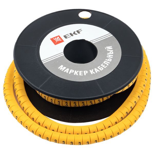 Маркер кабельный 1,5 мм2 "3" (1000 шт.) (ЕС-0) EKF - Фото 3