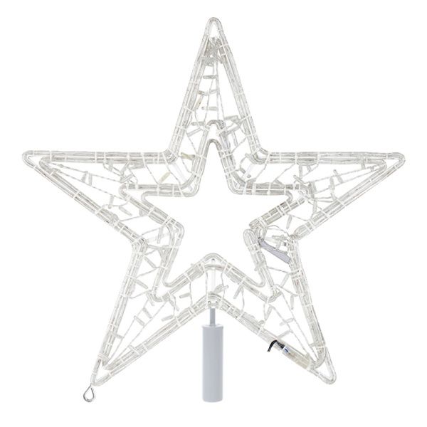 Светодиодная фигура Звезда 80 см, 80 светодиодов, с трубой и подвесом, цвет свечения теплый белый/бе - Фото 2