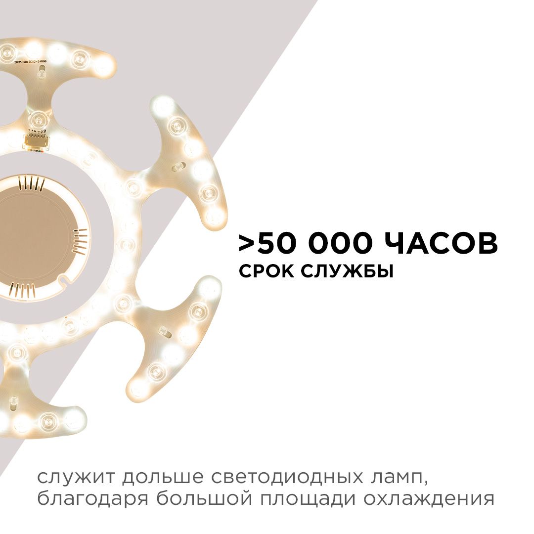 Модуль светодиодный со встроенным драйвером 40Вт, 230В/50Гц, 3600лм, DIM,  3000К-6500К, RGB, IP20, Ø - Фото 5