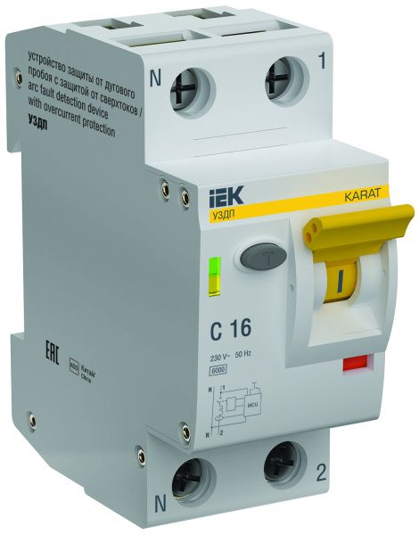 KARAT Устройство защиты от дугового пробоя c автоматическим выключателем 1P+N C 16A IEK