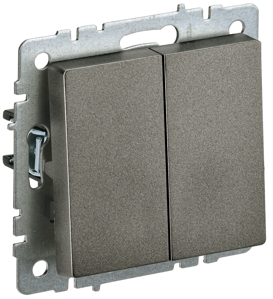 BRITE Выключатель 2-клавишный 10А ВС10-2-0-БрТБ темная бронза IEK